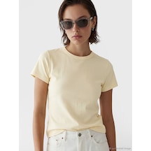 Lcw Vision Bej Bisiklet Yaka Kadın Crop