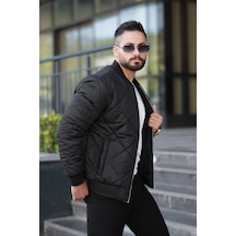 Unisex Kapitoneli Bomber Ceket - Günlük Şık & Spor Kombinlerin Vazgeçilmezi Siyah Kptne