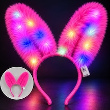 3 Modlu Led Işıklı Peluş Tavşan Kulağı Fuşya Renk - Elwm-898648 Çok Renkli