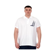 Mode Xl Büyük Beden Erkek T-shirt Polo Sea Bound U25303 Beyaz Beyaz