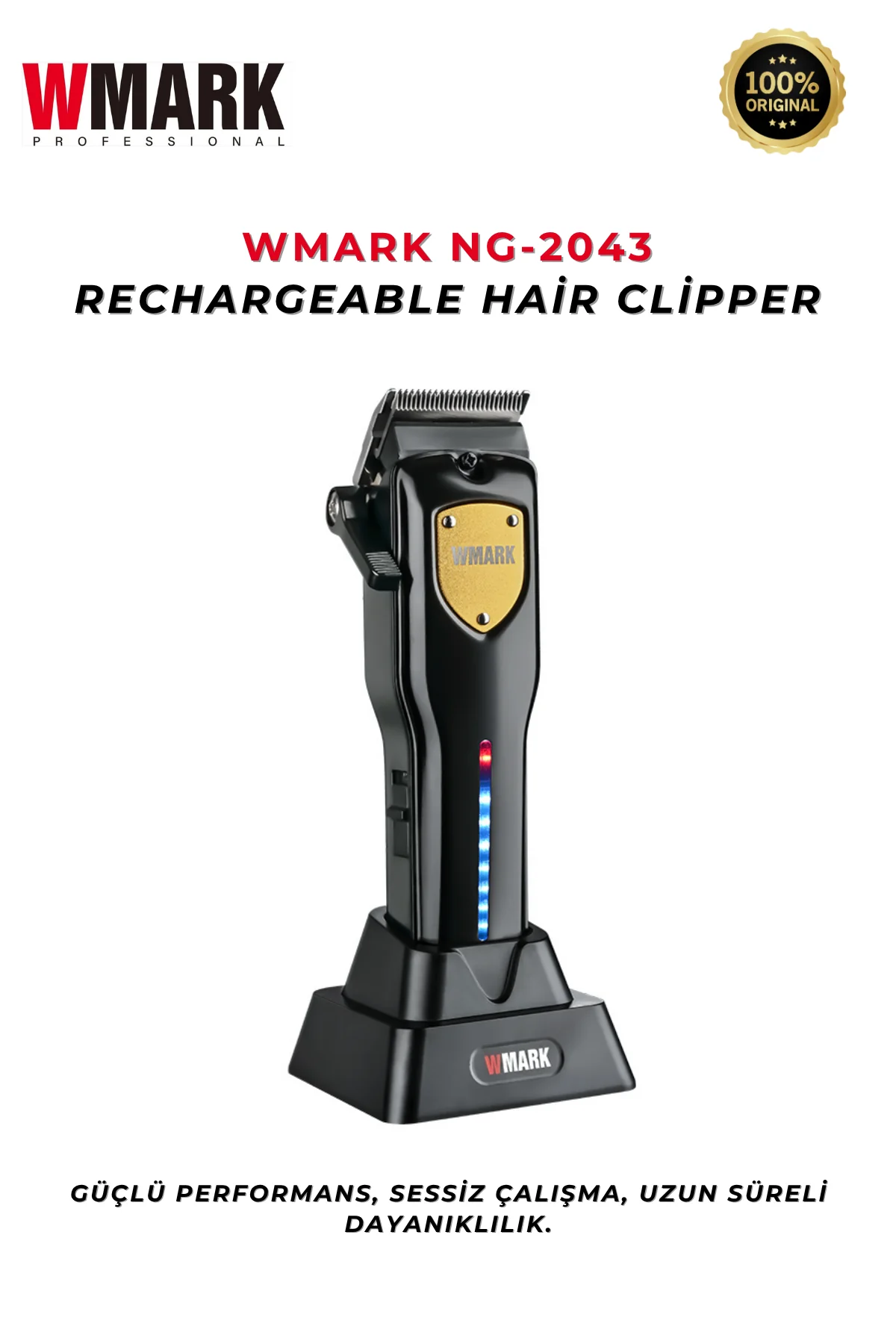 Wmark Ng-2043 Şarjlı Saç Kesme Makinesi 8 Taraklı Barber Set, Ayarlanabilir Kesim 3-4 Saat