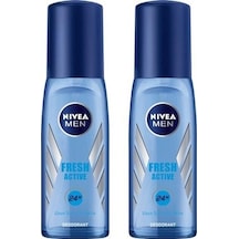 Nivea Men Fresh Active Erkek Sprey Deodorant 75 ML x 2