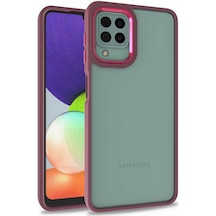 Samsung Galaxy Uyumlu M22 Kapak Metal Kamera Korumalı Arkası Şeffaf Silikon Kılıf - Yeşil
