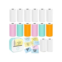 Ayrex Katlanabilir Termal Yazıcı Kağıdı - 6 Renkli Ve 8 Beyaz Etiket Rulo, 50mm X 3.5m Kendinden Yapışkanlı Term 1
