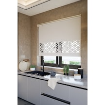 Perdea Lazer Kesim Mat Stor Perde, Lazer Kesimli Klasik Serisi, C-191002 Ekru Renk