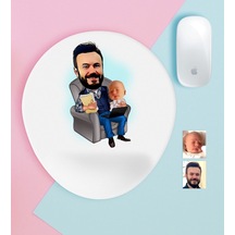Kişiye Özel Baba Oğul Karikatürlü Bilek Destekli Mouse Pad-1