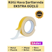 Süper Güçlü Uzun Ömürlü Kuvvetli Yapışkan Kolay İz Bırakmaz Çift Taraflı Köpük Bant 10mt - 2 Adet