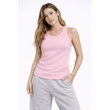 Epilons Zenda1125 Fitilli Atlet Sıfır Yaka Slim Fit Arka Baskılı Spor Atlet - Pembe Zenda478
