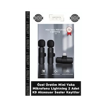 Özel Üretim Mini Yaka Mikrofonu Lightning 2 Adet K9 Aksesuar Sesler Kayitlar