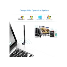 Pc İçin Usb Wifi Adaptörü, Masaüstü Dongle High Gain 6dbi Anten Desteği, Masaüstü Dizüstü Bilgisayar Desteği, Windows 10/8/7/xp/vista, Mac 10.6-10.11 İle Uyumlu