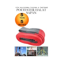 5 Ton 5 Metre Kahve Polyester Sapan - Yüksek Mukavemetli Yük Kaldırma Ve Taşıma Spanzeti - Endüstriyel Sınıf, Güvenli Bağlama Ve Sabitleme Halatı Ağır Yük Taşıma, İndirme ,sabitleme Halatı