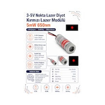 3-5v Nokta Lazer Diyot 5mw 650nm Kırmızı Lazer Modülü