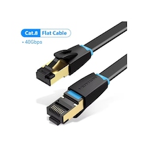 Vention Cat8 Ethernet Kablosu Sttp 40 Gbps 2000 Mhz Cat 8 Rj45 Ağ Lan Yama Pvc Flat Cable 0.5m Diğer