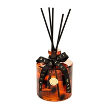 Missi Kahverengi Leopar Desenli Cam Şişe Siyah Bambu Çubuklu Vanilya Sandal Oda Kokusu 500 ML