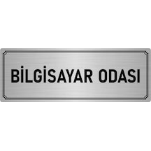 Metal Yönlendirme Levhası, Departman Kapı İsimliği Bilgisayar Odası 10x20 cm Gümüş Renk