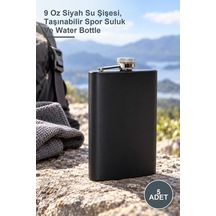 5 Adet Matara 9 Oz Siyah Su Şişesi, Taşınabilir Spor Suluk Ve Water Bottle Diğer