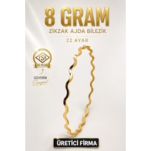 22 Ayar Tse Belgeli 8 Gram Zikzak Ajda Altın İşçiliksiz Bilezik Gold Nişan Düğün