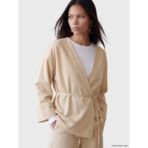 Lcw Modest Bej Kruvaze Yaka Kadın Tunik