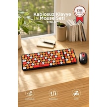 Delux Serisi Kablosuz Q Klavye Mouse Seti Tmk07 Nostaljik Yenilikçi Donanım