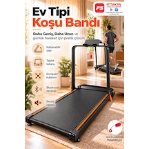 Güçlü Katlanabilir Koşu Bandı Ev Tipi Yürüyüş Fitshow App Bluetoothlu Uzaktan Kumanda Sessiz Motor