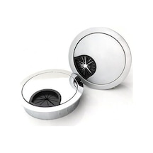 Masaüstü Kablo Kanalı Kanal Kapağı Metal Çap 60 Mm Krom