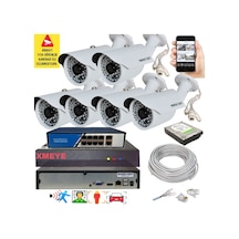 6 Lı Yapay Zeka Destekli 5 Mp 1940p Görüntü Poe Bağlantılı 48 Ir Led Gece Görüş Ip Kamera Seti 748poe