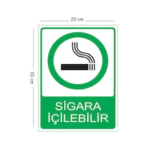 Metal Sigara İçilebilir 20x30 Cm A4 Uyarı İş Güvenliği Levhası