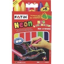 Fatih Mum Pastel Boya Neon Wax Crayon Jumbo 6 Renk Neon Çok Renkli
