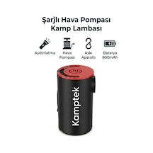 Kamptek Şarjlı Mini Hava Pompası Ve Kamp Lambası 800 Mah - Mat Ve Deniz Oyuncağı Şişirme Pompası "2'si 1 Arada