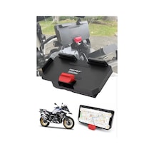 Bmw Motosiklet Uyumlu Kablosuz Hızlı Şarjlı Motosiklet Telefon Tutacağı R1300gs, R1200gs, R1250gs Siyah