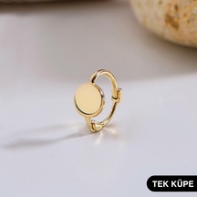 Goldkupe 14 Ayar Modern Tek Minik Yuvarlak Halka Altın Küpe 0,50 Gr-6311