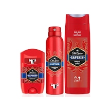 Old Spice Captain Duş Jeli ve Şampuan 400 ML + Sprey Deodorant + Roll-On