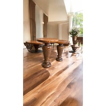 Minimalist Ahşap Yan Sehpa Seti Açık Ceviz Mantar Model 2 Li