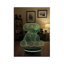 Sevgiliye Ve Çocuklara Hediye 3 Boyutlu Köpek Lamba - Rgb Led Dekoratif Aydınlatma Çok Renkli