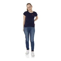 Toontoy Kids Toontoy Kız Çocuk T-shirt Kalp Nakışlı Lacivert
