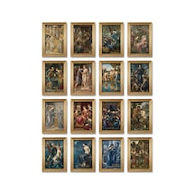 Edward Burne-jones Tabloları 16'lı Sticker Seti Laptop Defter Etiketi Çok Renkli