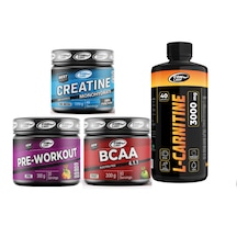 Gelişim Paket L-carnitine 3000mg/pre-workout 300g/bcaa 300g/creatine 120g Elma