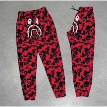 Freedom Storee Erkek Pubg Bape X Shark Eşofman Altı - Kırmızı Çok Renkli