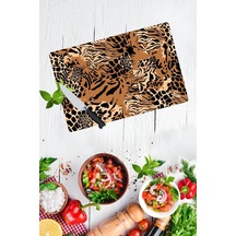 Leopar Desenli Cam Kesme Tahtası - Cam Kesme Tablası 30 Cm X 40