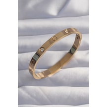 Ezoconcept 316l Çelik Baby Boy Gold Renk Zirkon Taşlı Kelepçe 001