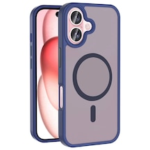 Apple Uyumlu iPhone 16 Kılıf M-safe Şarj Özellikli Mat Arka Yüzey Zore Sio Kapak Lacivert Apple Uyumlu iPhone 16 Kılıf M-safe Şarj Özellikli Mat Arka Yüzey Zore Sio Kapak Lacivert