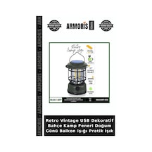 Retro Vintage Usb Dekoratif Bahçe Kamp Feneri Doğum Günü Balkon Işığı Pratik Işık