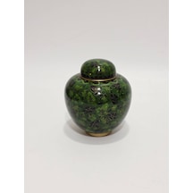 Antika Cloisonne Kapaklı Kavanoz 13cm 019