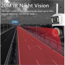 Zhltools 4mp Çift Lens Ip Kamera - Wıfı Açık Otomatik İzleme, Su Geçirmez Kablosuz Güvenlik Ev Kamerası, Renkli Gece Görüş