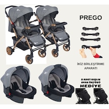 İkiz Bebek Arabası Çift Yönlü Bebek Arabası Sallanır Taşıma Puset İkiz Birleştirme Aparatlı