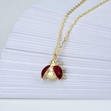 925 Ayar Gümüş Uğur Böceği Kolye