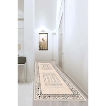 West Home Makinede Yıkanabilir Kaymaz Taban Leke Tutmaz Modern Kesme Yolluk Mutfak Yolluk Halı Yolluk Wh 435 Beige Yolluk