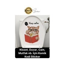 Özel Tasarım Wc Klozet İçin Komik Kedi Sticker Tuvalet Banyo Cam Duvar Yapıştırma Etiket Dekoratif Çok Renkli