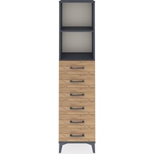 Arges Dolap 2 Raflı 6 Çekmeceli 44x30x182 Antrasit-çam Antrasit
