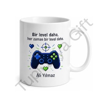 Bilgisayar Oyuncusu İçin Kişiye Özel Baskılı Kupa Bardak Gamer Hediye Beyaz / Çok Renkli